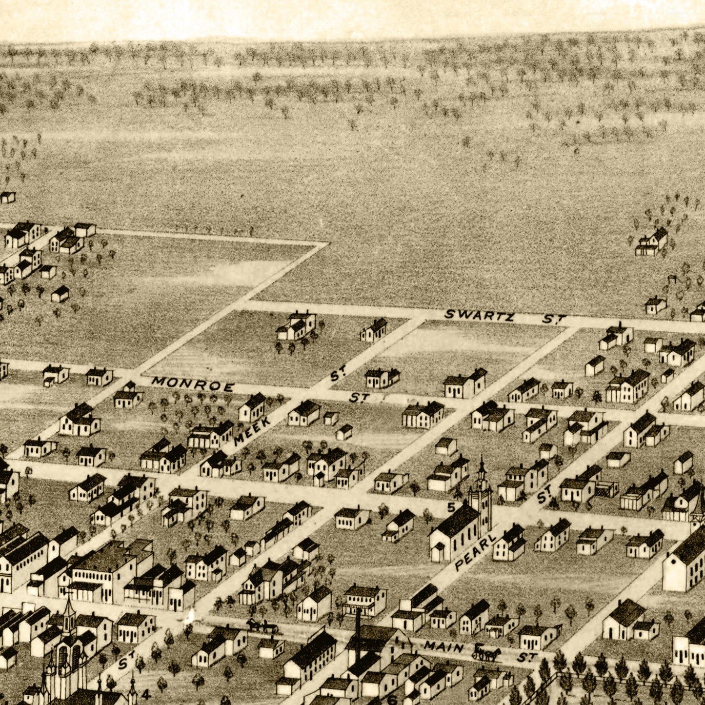 Vintage Map of Abingdon, Illinois 1874