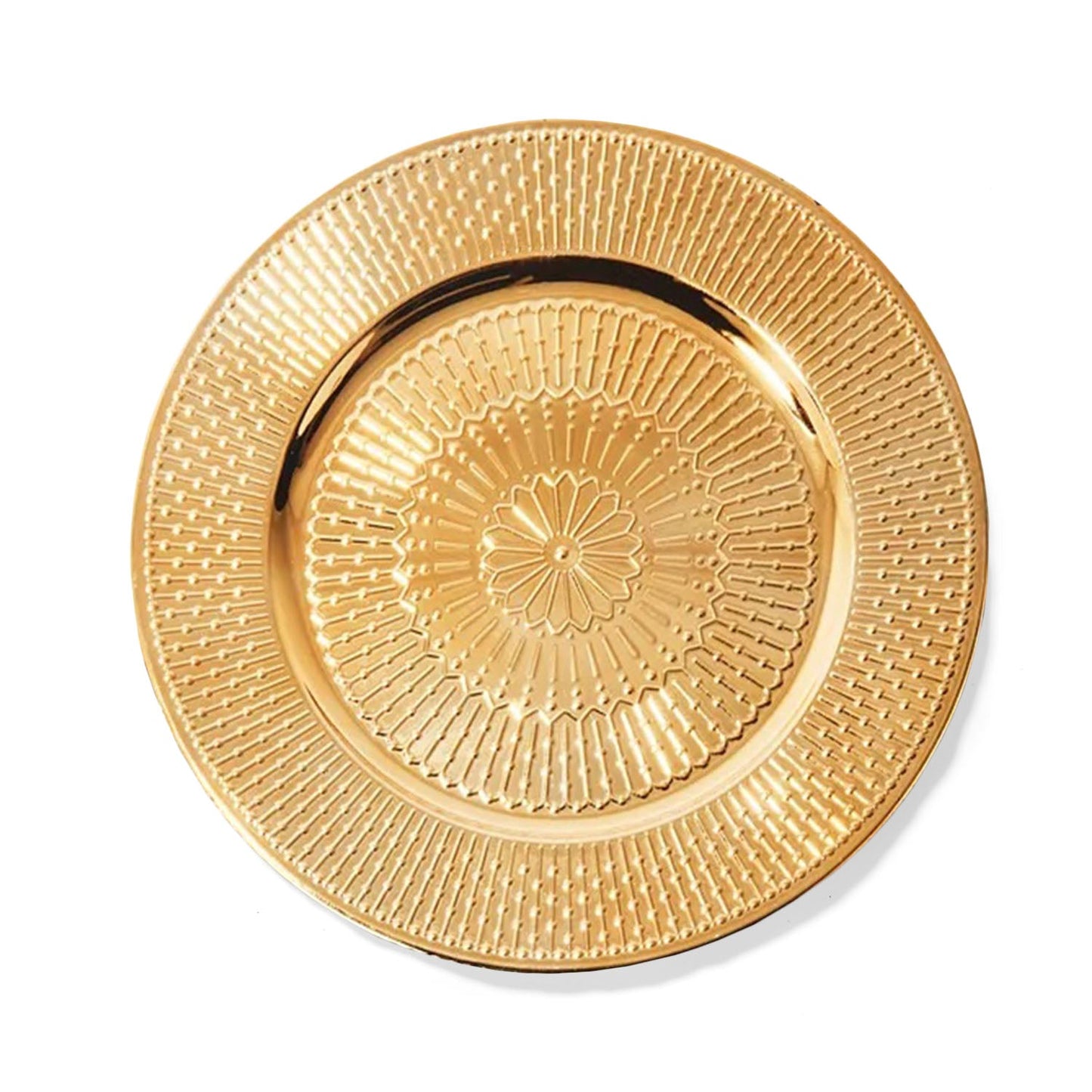 Medallion Gold Electroplated Charger Set of 4 13"D