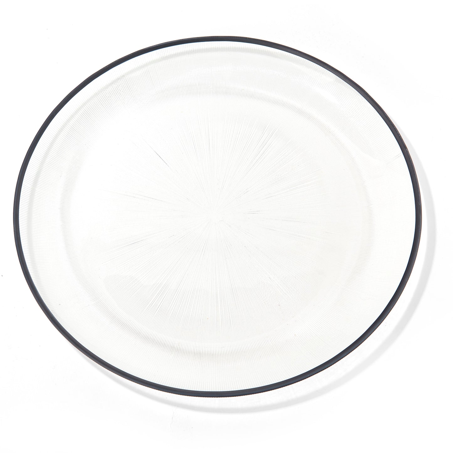 Elite Glass Charger Plate with Black Rim