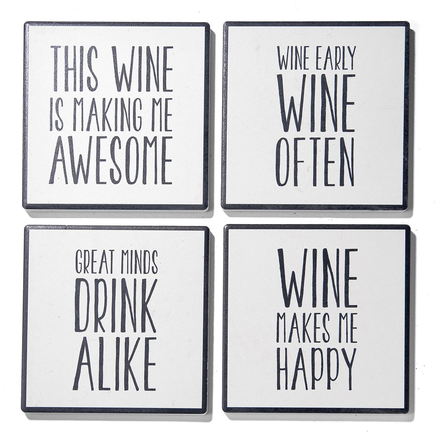 Wine Often Set of 4 Ceramic Coasters