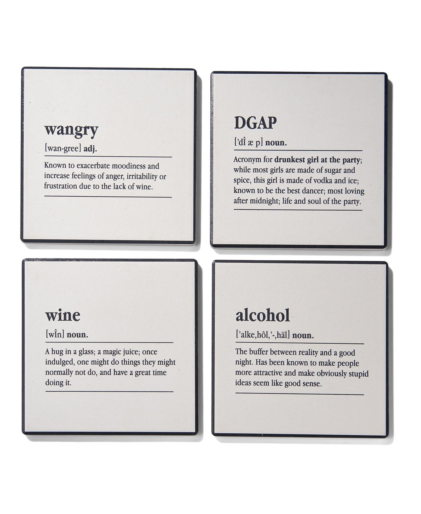Definitions Set of 4 Ceramic Coasters