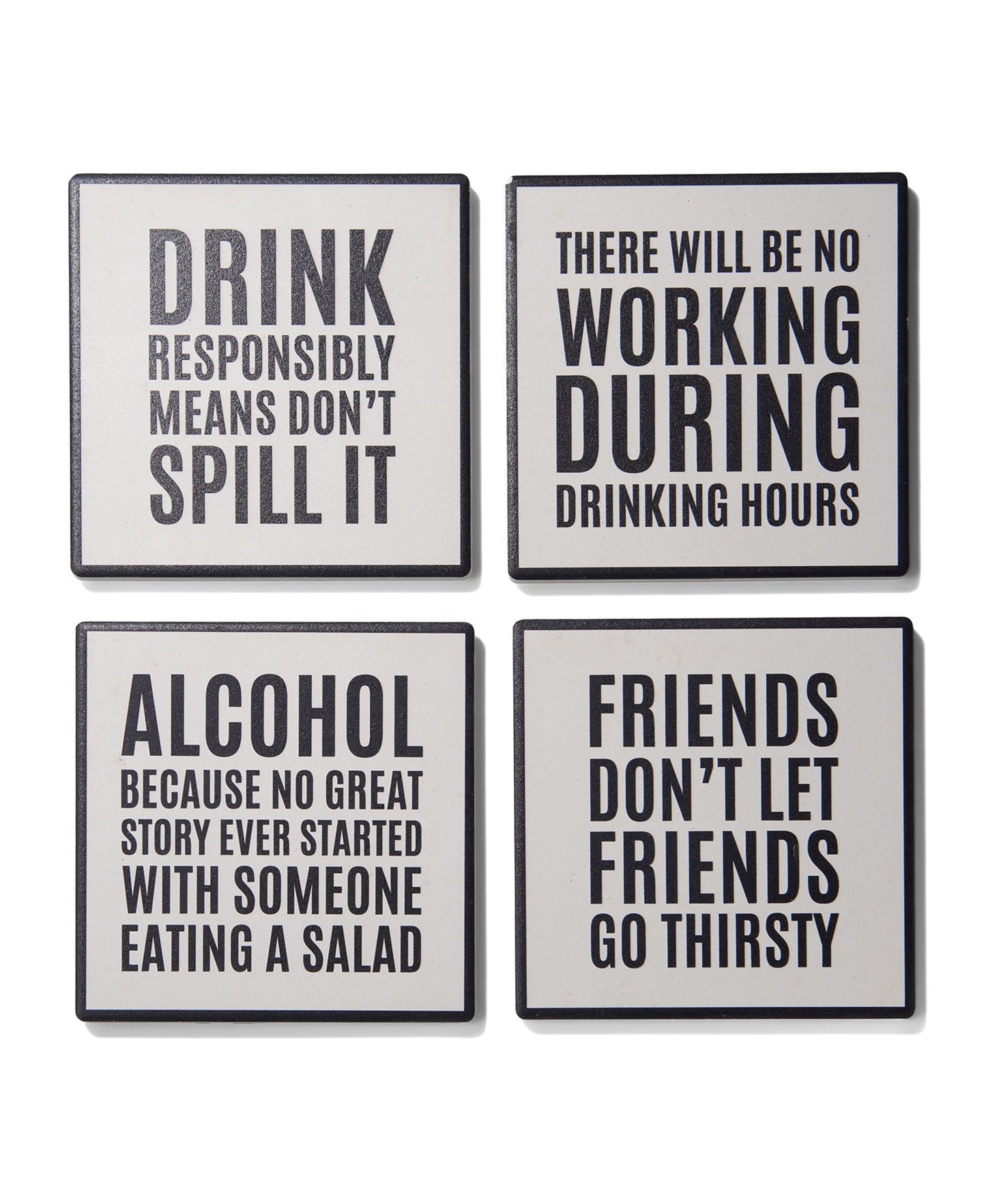 Work Hour Happy Hour Set of 4 Ceramic Coasters