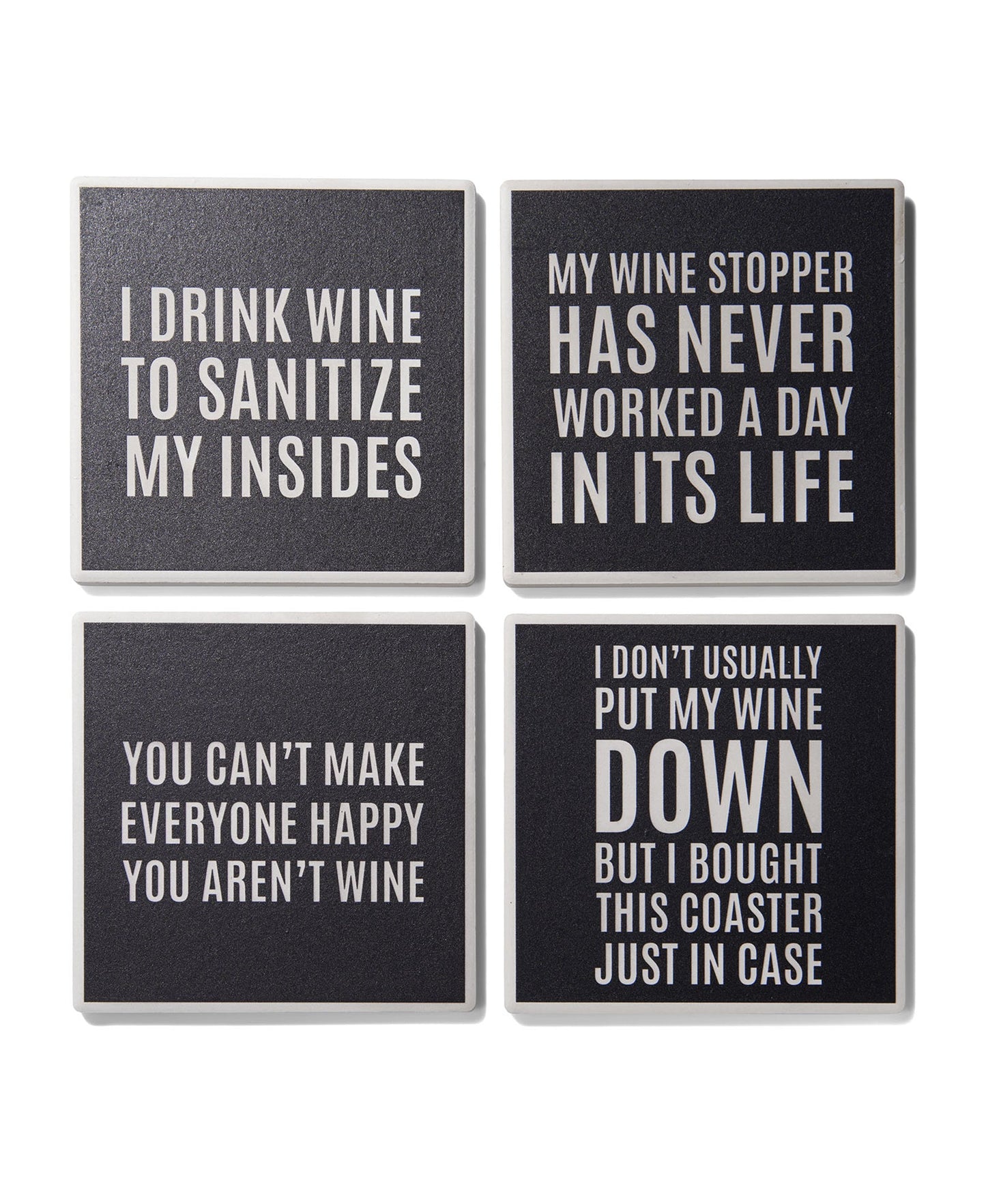 Cocktail Hour Sentiments Set of 4 Ceramic Coasters