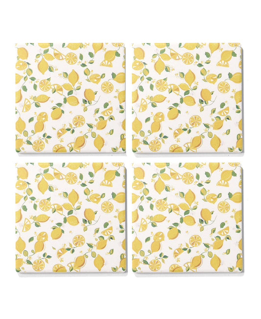 All About Lemons Set of 4 Ceramic Coasters
