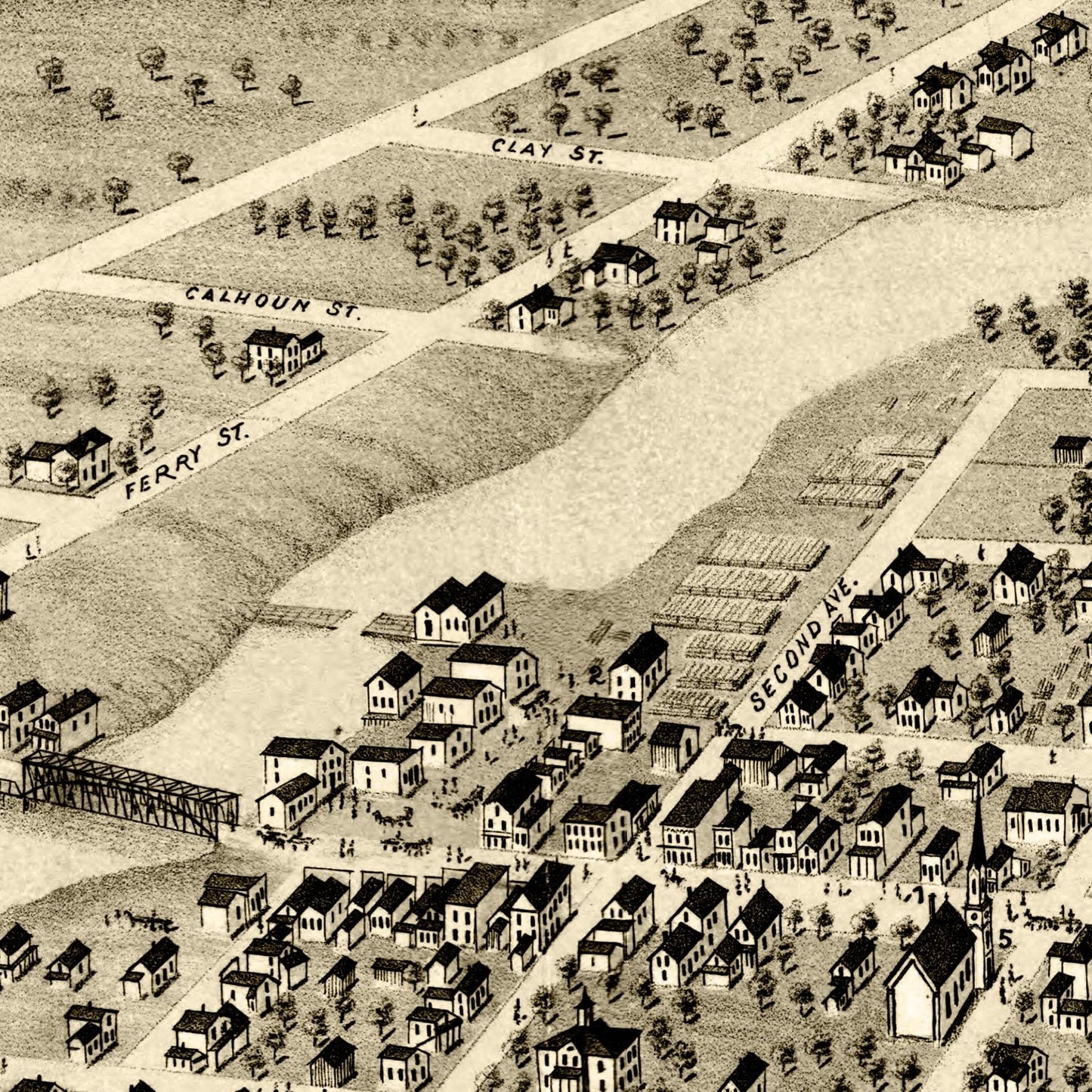 Vintage Map of Anoka, Minnesota 1869
