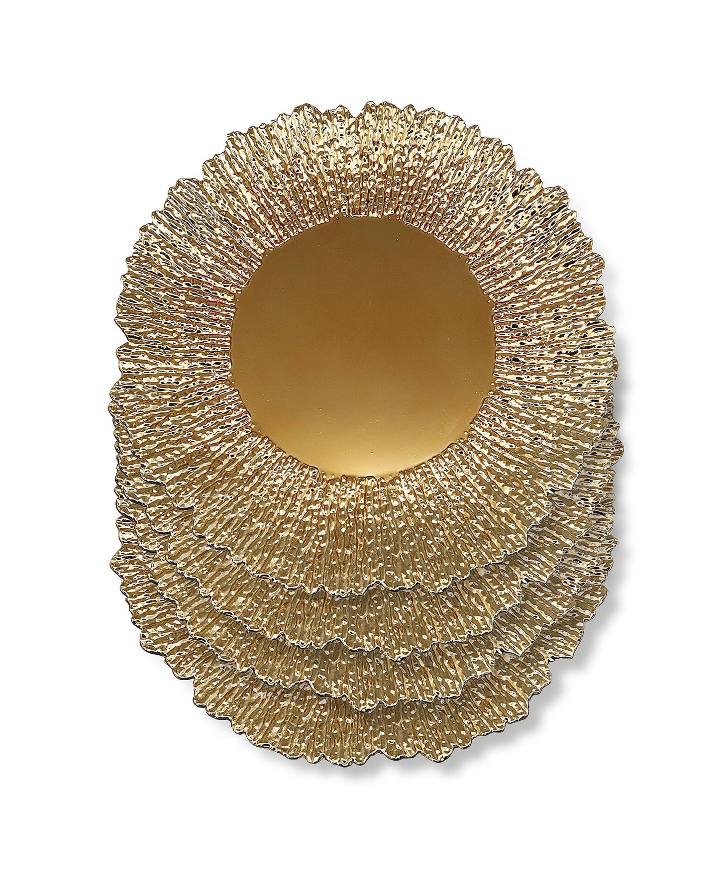 Sunbeam Gold Electroplated Set Of 4 Charger Plates 13"D