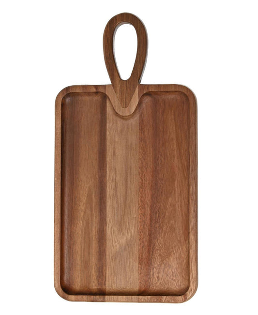 ACACIA WOOD CUTTING BOARD W/HANDLE 13.78 X 7.87 X 0.787"