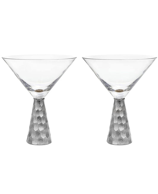 Daphne Silver Set of 2 Martini Glasses 8.79 OZ.