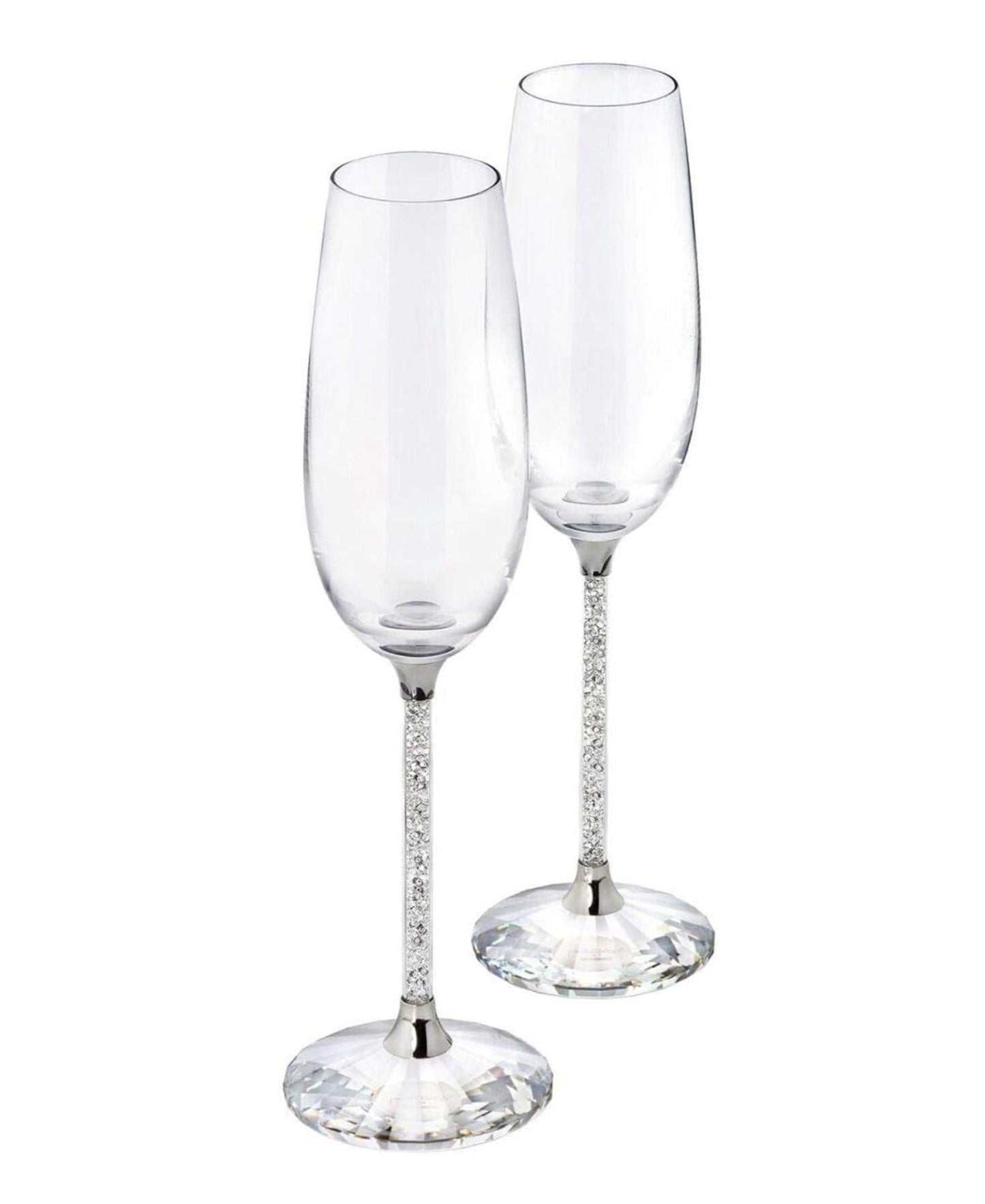 Champagne Flutes Set Of 2 with Glitter Stem