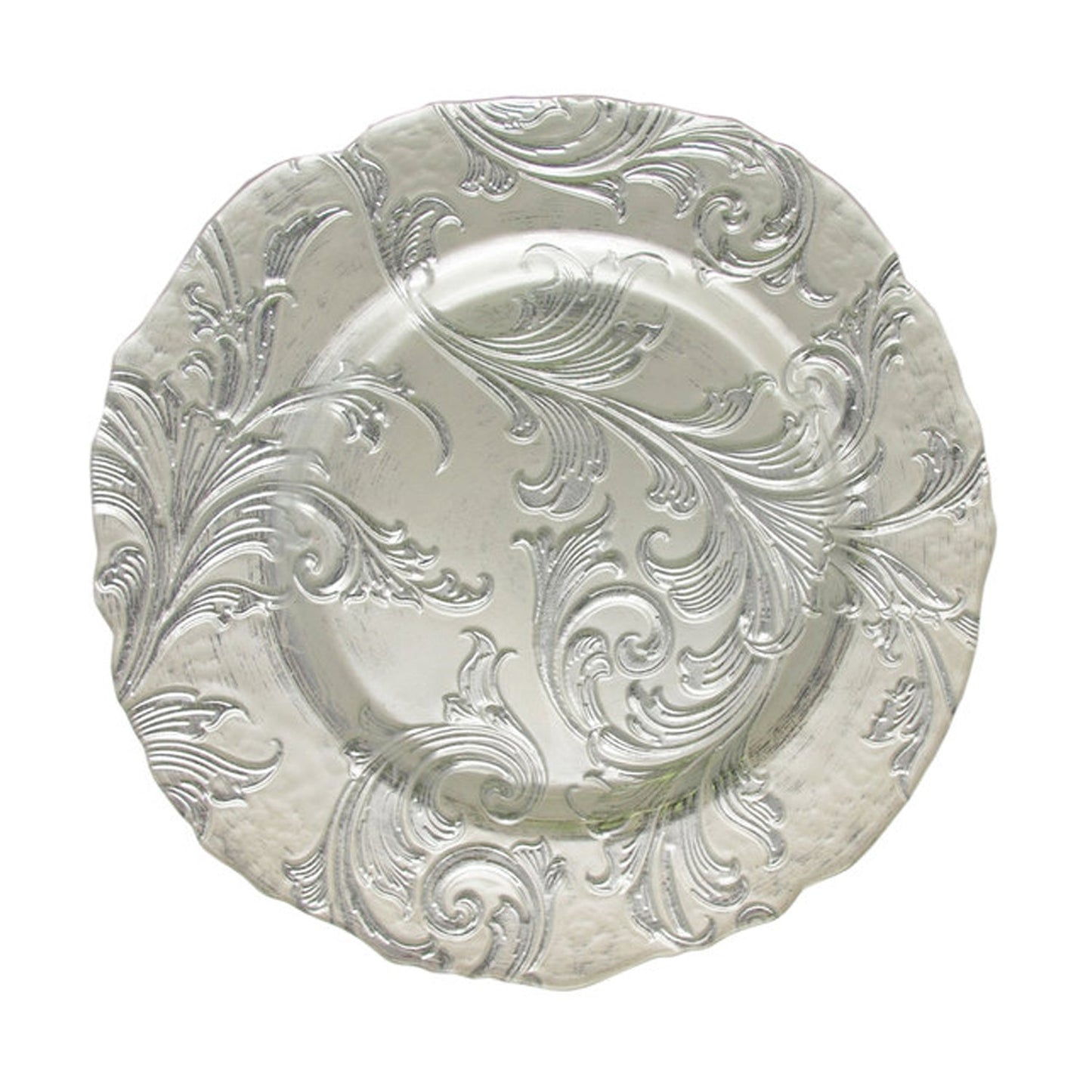 Vanessa Glass Charger Plates 4-Piece Set - Silver 13" D
