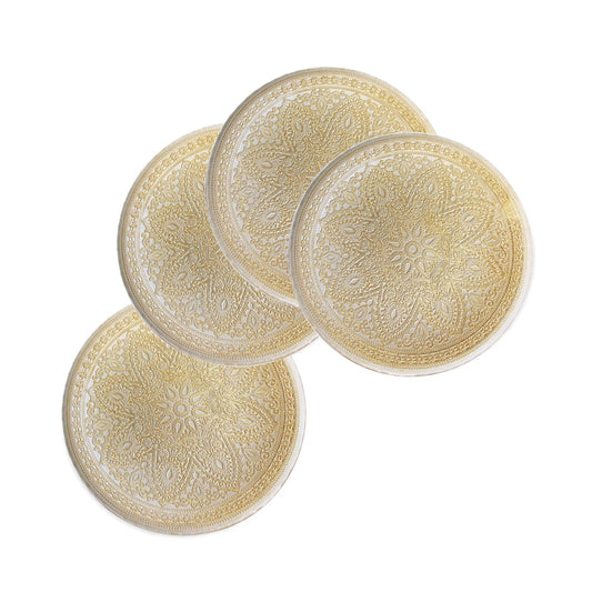 Divine Glass Charger Plates 4-Piece Set - Gold 13" D