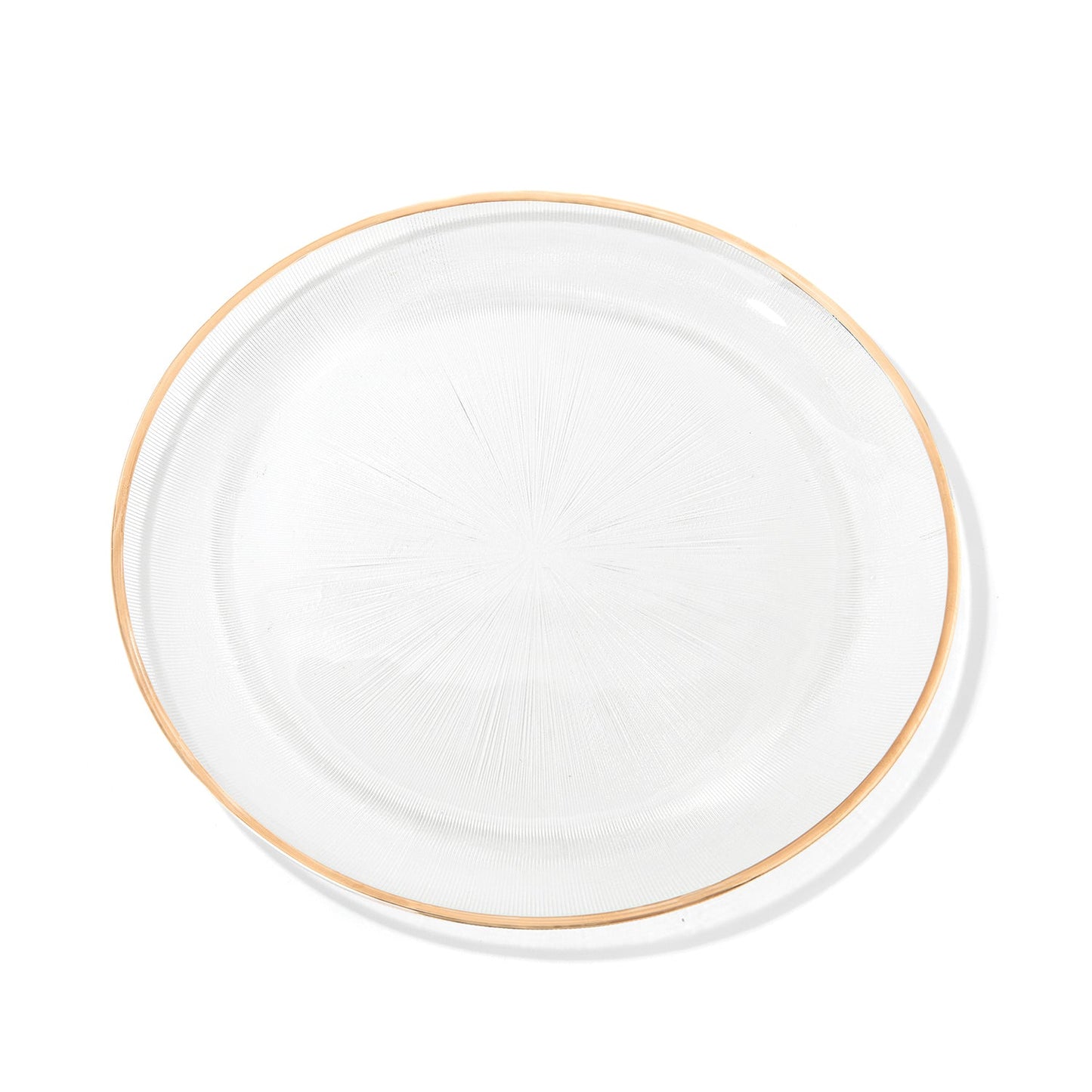 Elite Glass Charger Plate with Gold Rim 6-Piece Set 13"D