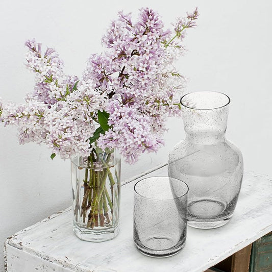 BUBBLES SMOKE GRAY 2 PC CARAFE & CUP SET RB: 28.06oz / 830ml 4.13X8.15"