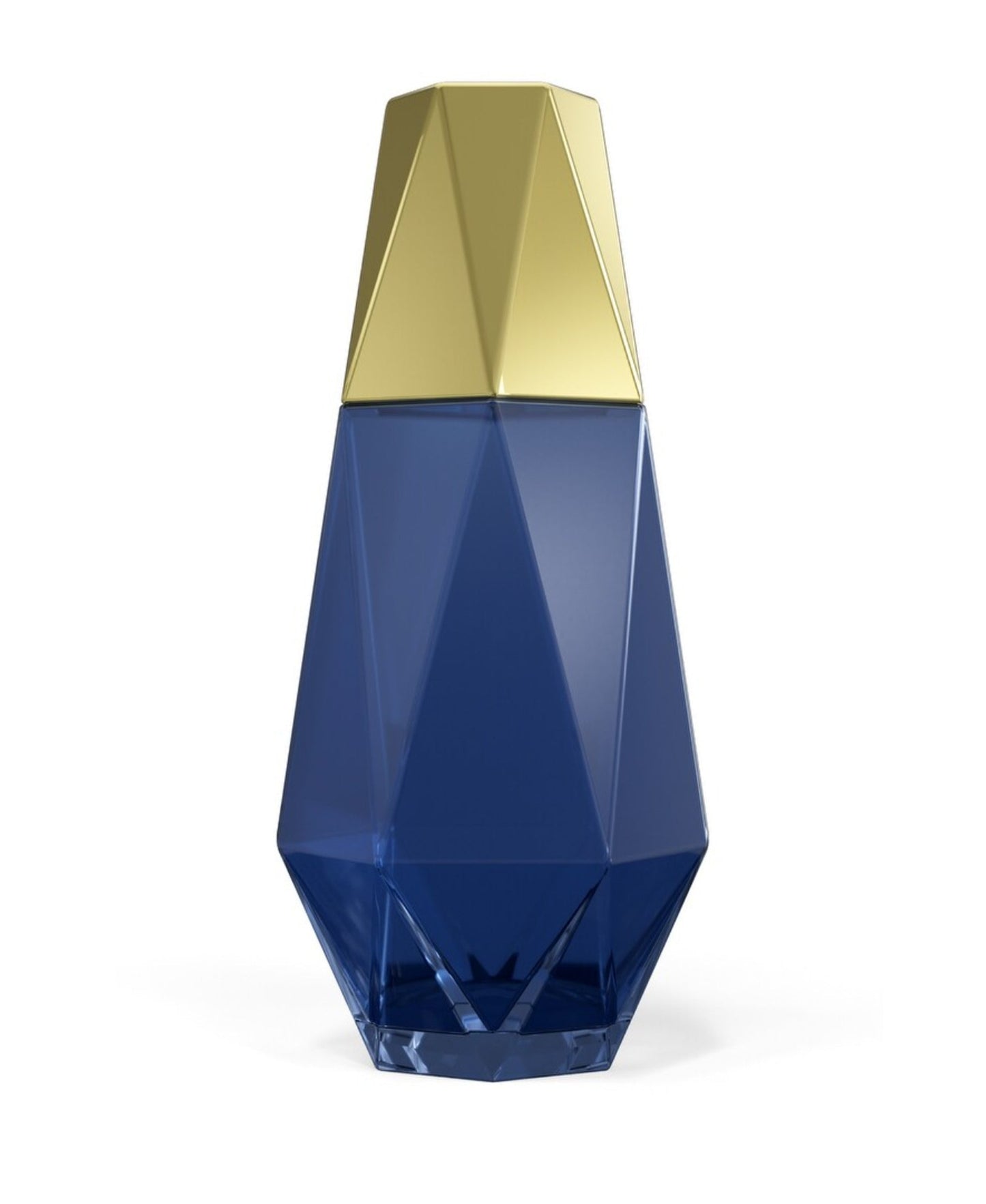 S/2 NAVY/GD CARAFE + CUP SET WITH BUBBLES INSIDE AND PAINTED CUSTOMIZED COLOR, RE-SHIPPER MAIL BOX: 4.52 X 9.96", 37.2 OZ.