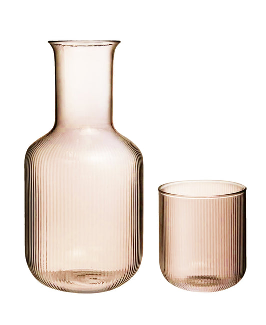 S/2 BLUSH CARAFE + CUP SET WITH PAINTED CUSTOMIZED COLOR, RE-SHIPPER MAIL BOX: 4.13 X 9.25", 27.72 OZ.