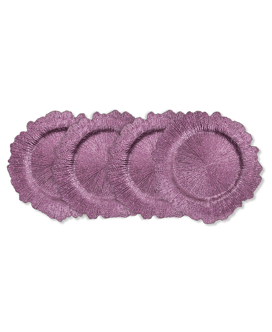 PURPLE REEF PP SET OF 4 CHARGER PLATES 13"D