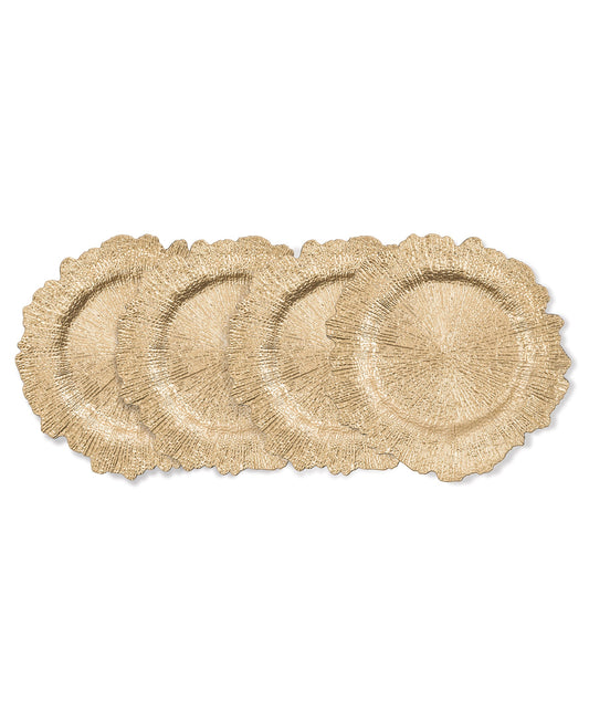 GOLD REEF PP SET OF 4 CHARGER PLATES 13"D