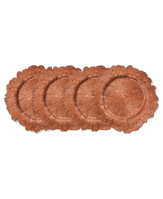 COPPER REEF PP SET OF 4 CHARGER PLATES 13"D