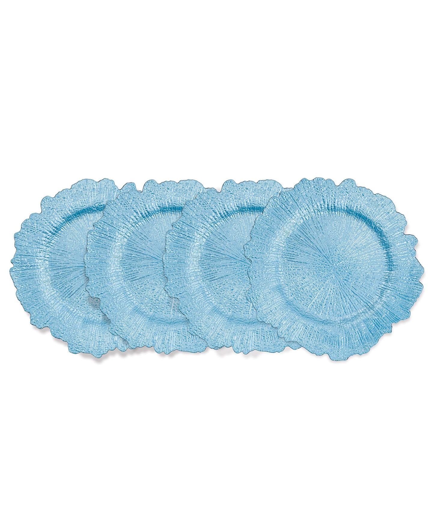 LT BLUE  REEF PP SET OF 4 CHARGER PLATES 13"D