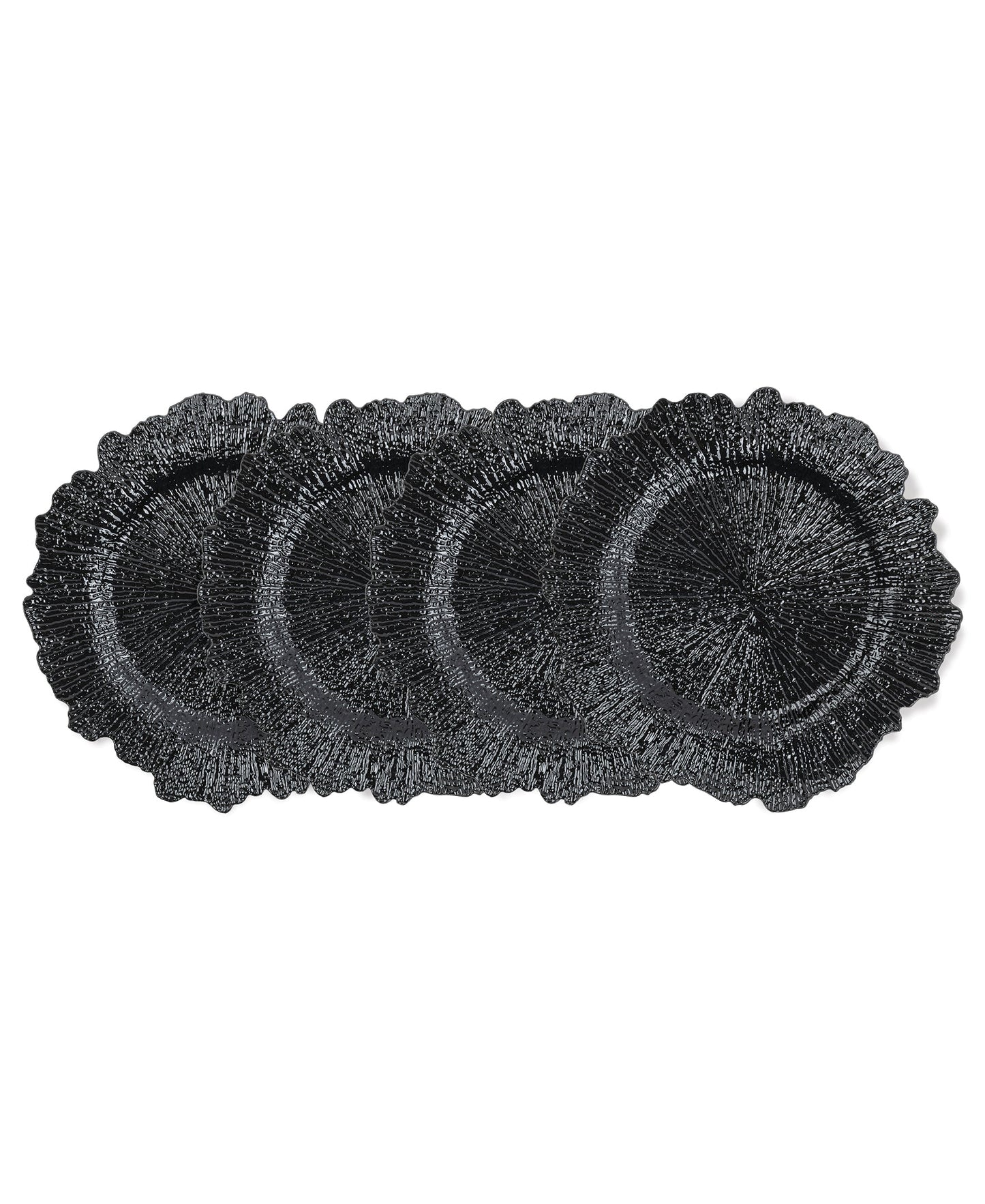 BLACK  REEF PP SET OF 4 CHARGER PLATES 13"D