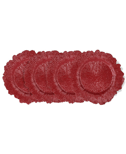 RED REEF PP SET OF 4 CHARGER PLATES 13"D