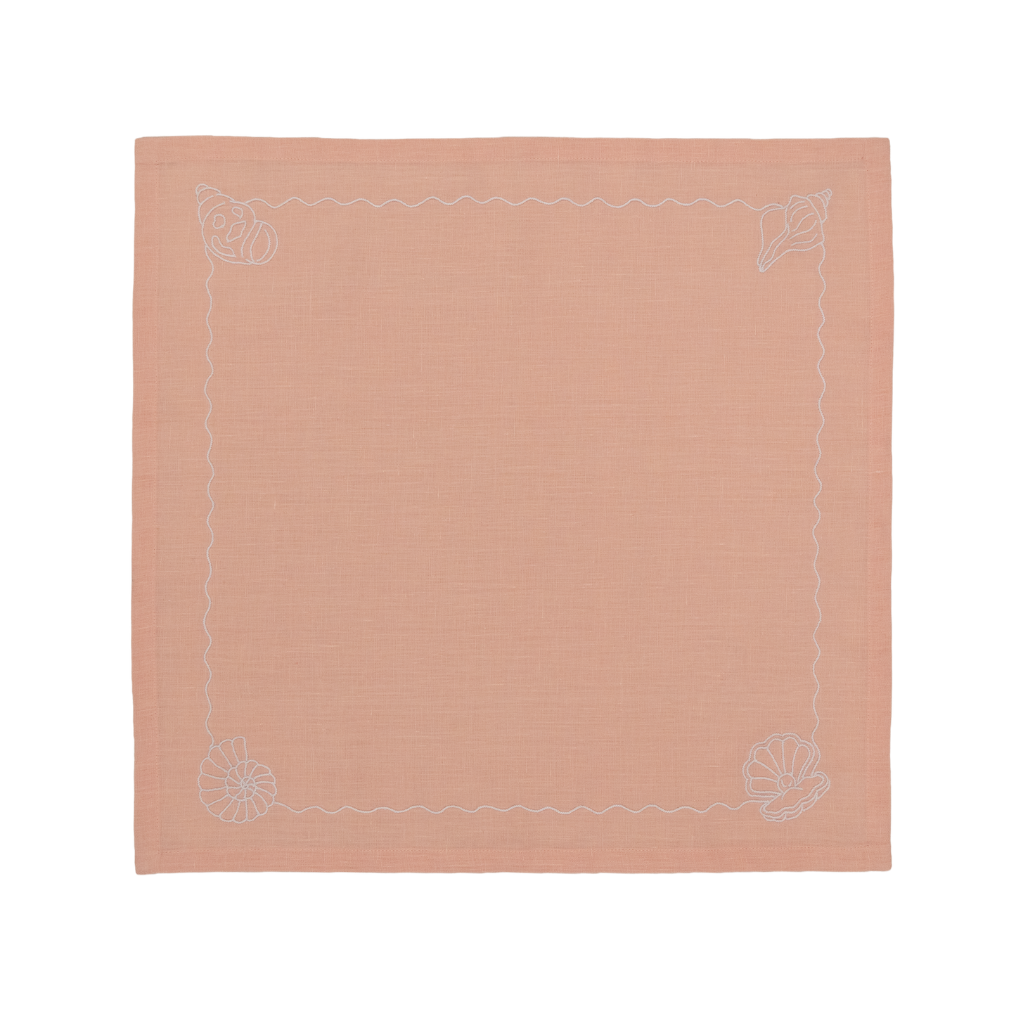 Hand Embroidered Marine Life Napkins 18" x 18" (Set of 4)