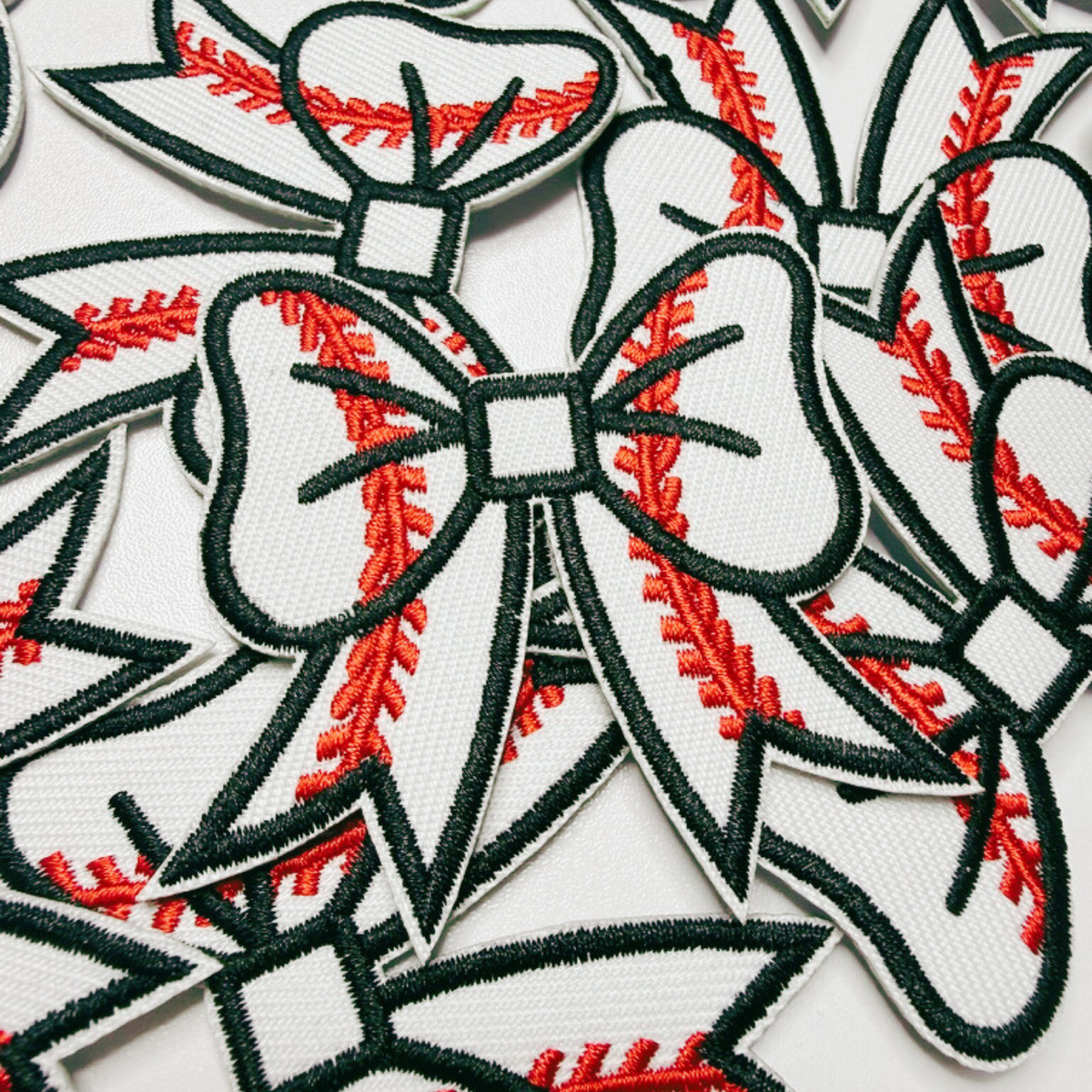 2.5" Baseball Bow - Embroidered Hat Patch