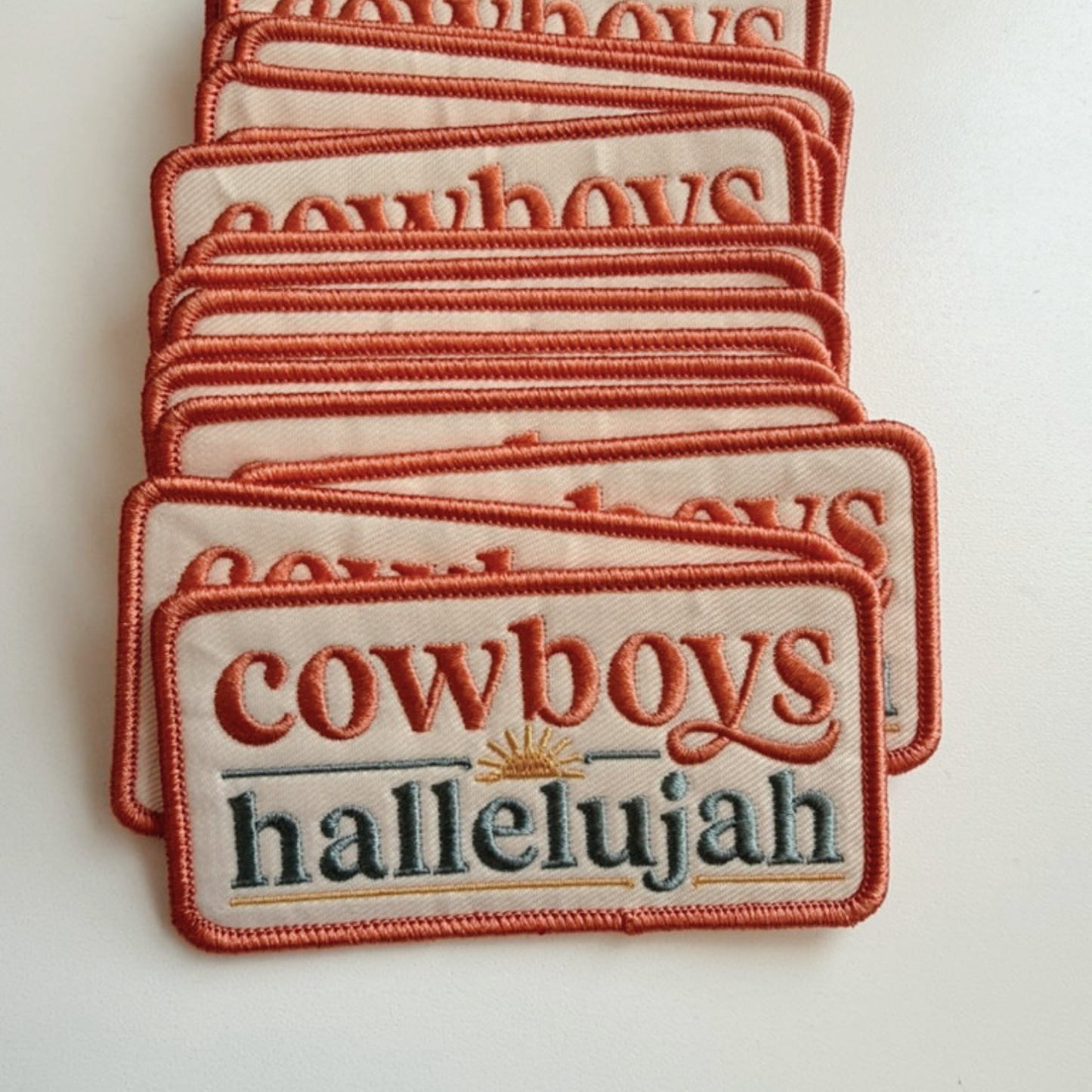 3.5" Cowboys hallelujah -  Embroidered Hat Patch