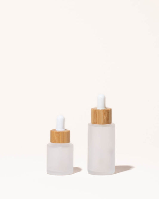 1.3oz / 40ml frosted glass & bamboo dropper bottle