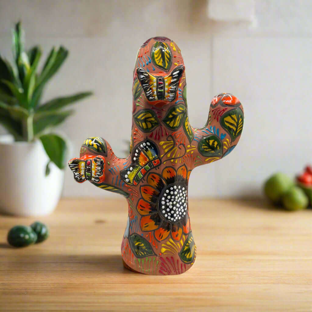 aCactus Statue | Colorful Handmade Mexican Art