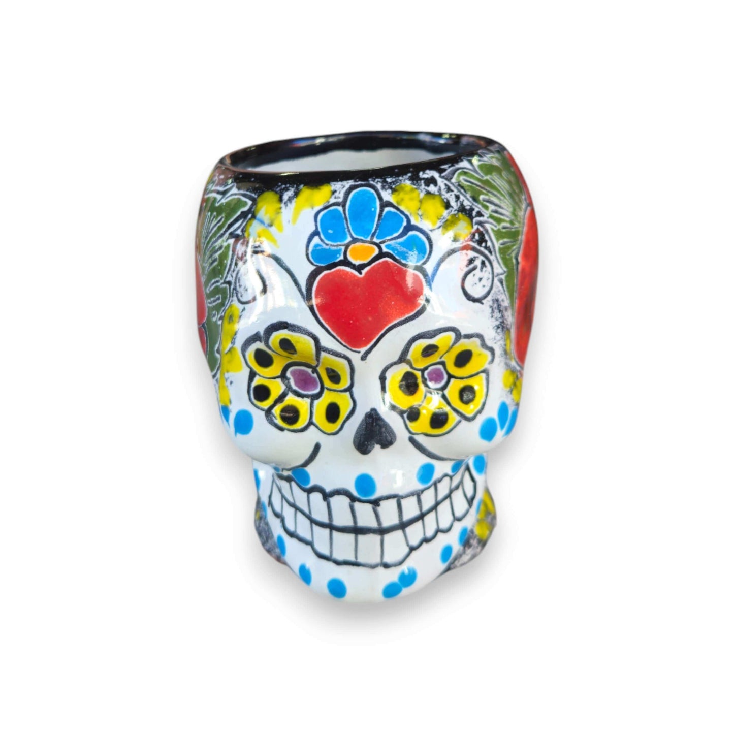Colorful Talavera Skull Mug | Handmade Ceramic Coffee Cup