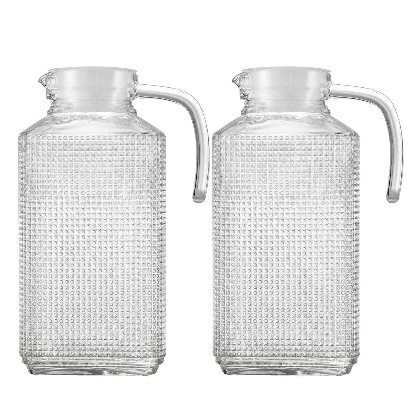 Set of 2 Frigo Textured 63.4oz Pitchers with Lids