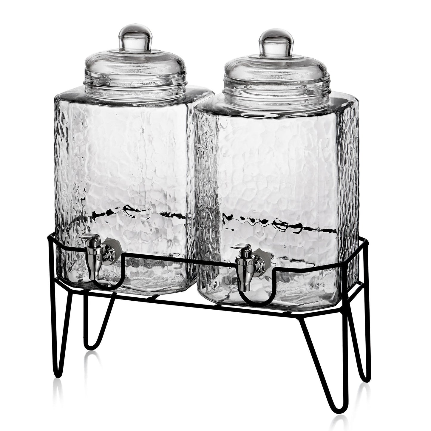 Hamburg Set of 2 Beverage Dispensers with Stand 1.5 Gal Each