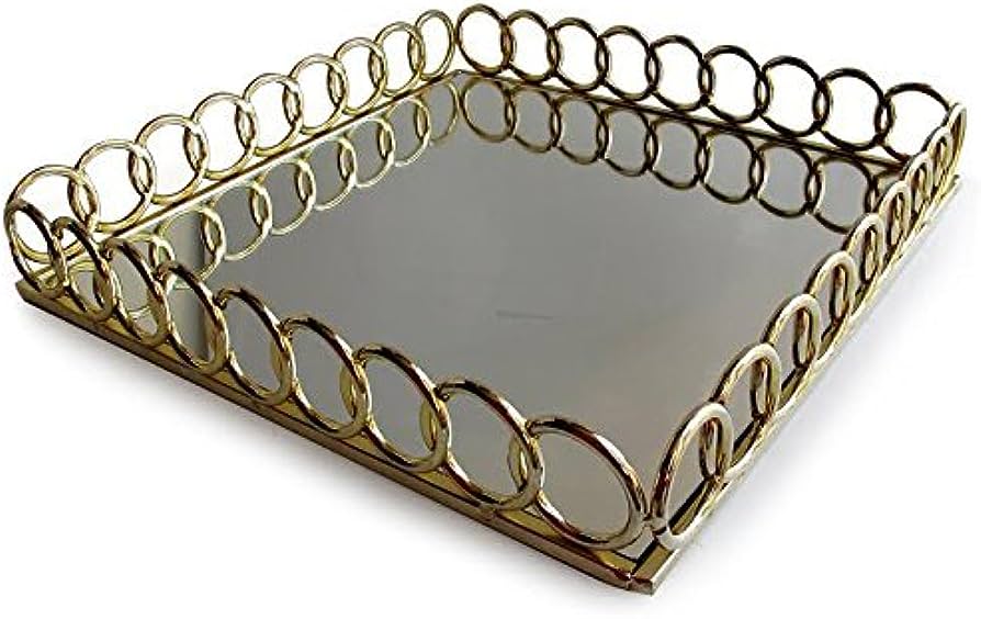 Looped Gold Square Tray