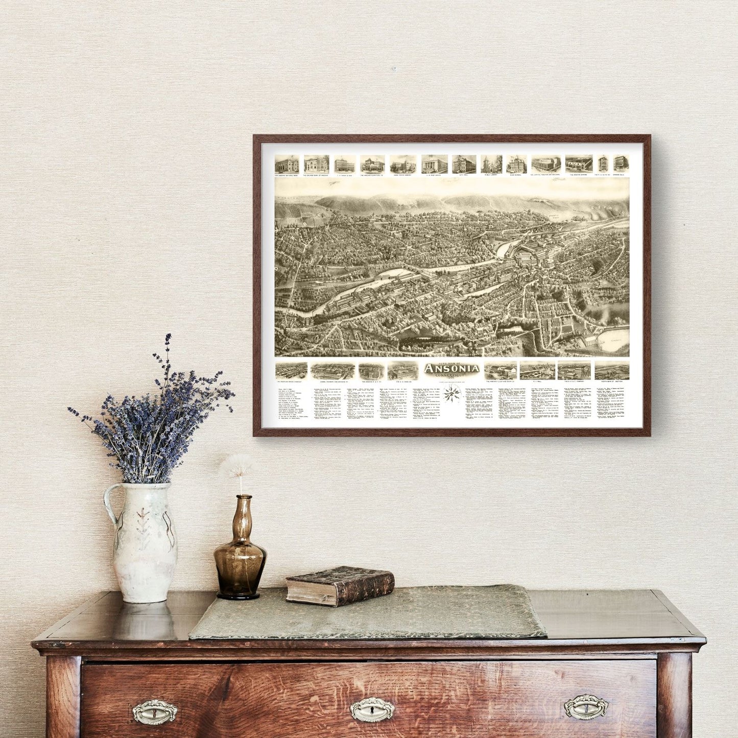 Vintage Map of Ansonia, Connecticut 1921