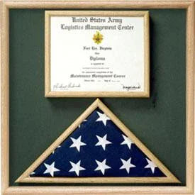 Flag and Certificate Display Case from Original Uniform Fabrics with 3' x 5' Flag