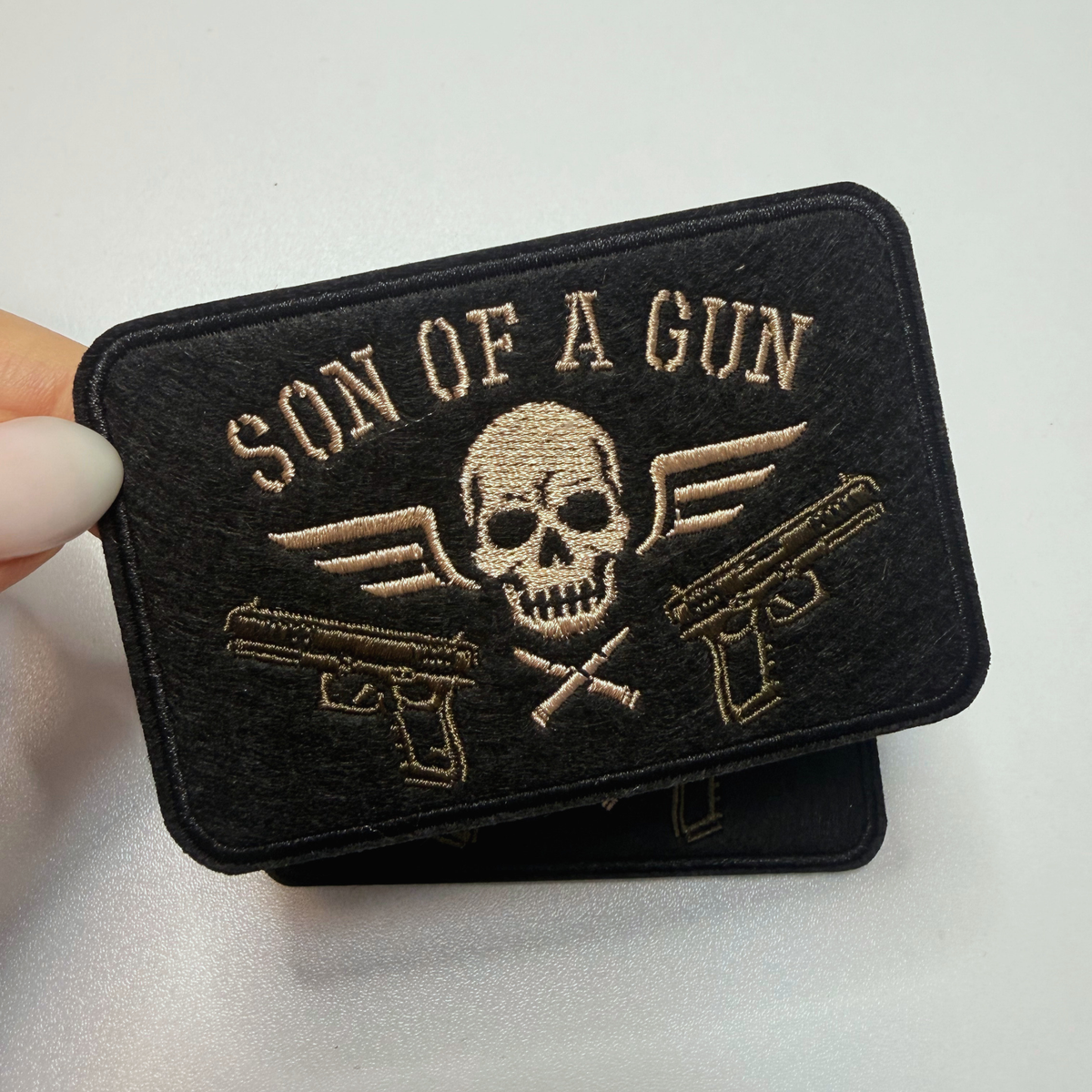 3.5" Sun of a Gun - Embroidered Hat Patch