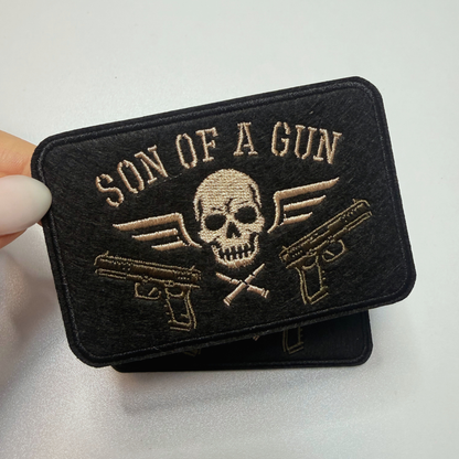 3.5" Sun of a Gun - Embroidered Hat Patch