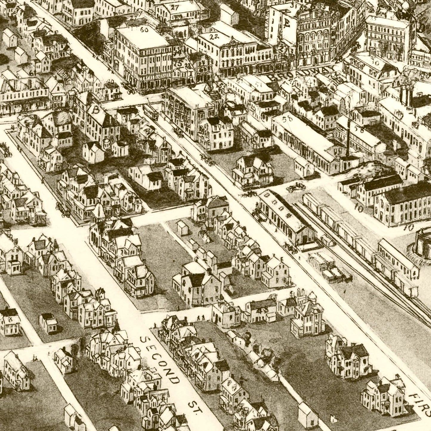 Vintage Map of Bangor, Pennsylvania 1918