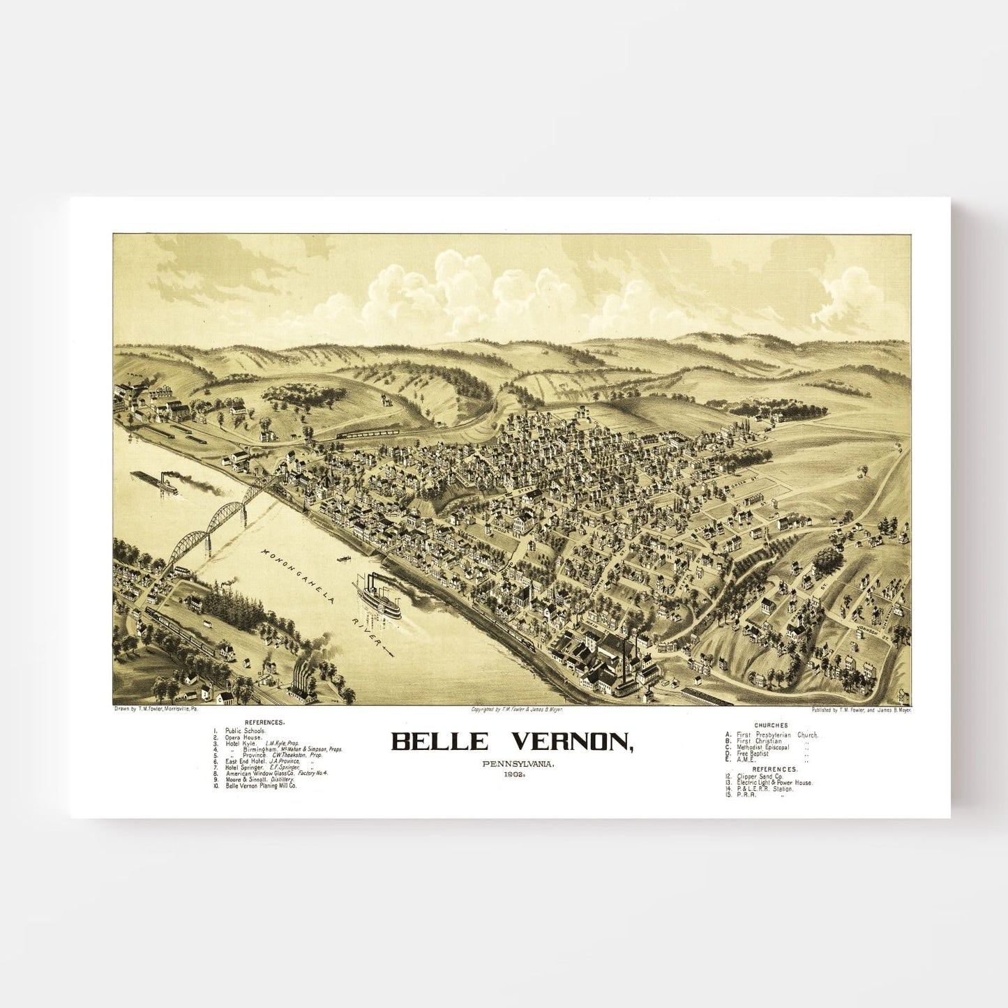 Vintage Map of Belle Vernon, Pennsylvania 1902