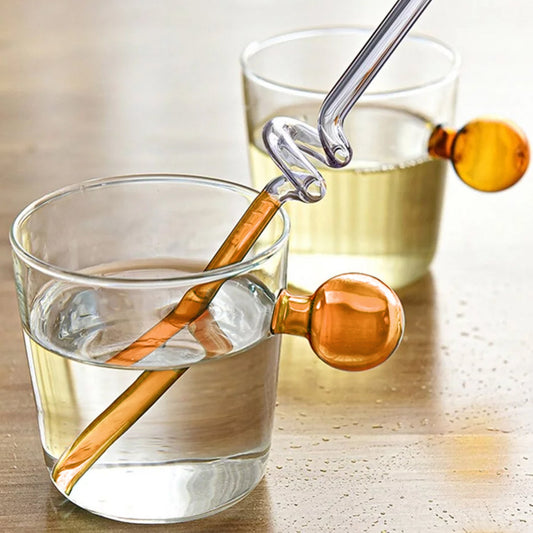 AMBER HANDLE SET/4 GLASS CUPS, 11.84OZ/350ML 3.27"D X 3.54"H