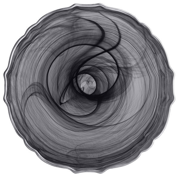 Alabaster Scallop Black Charger Plate with Silver Rim by American Atelier