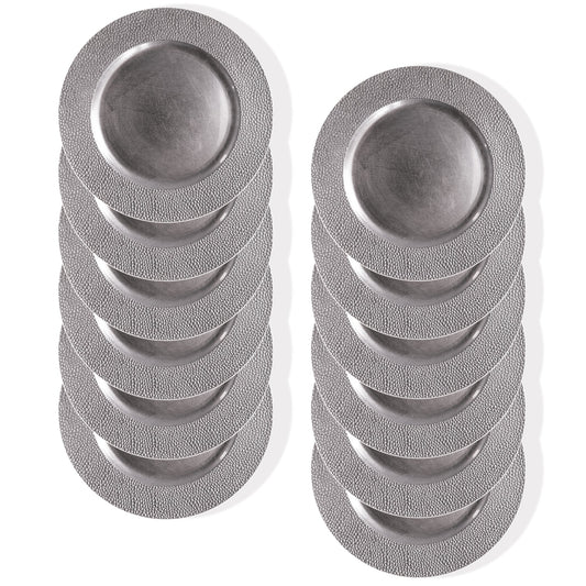 Silver Sand Charger Plate Set, 12 Pieces