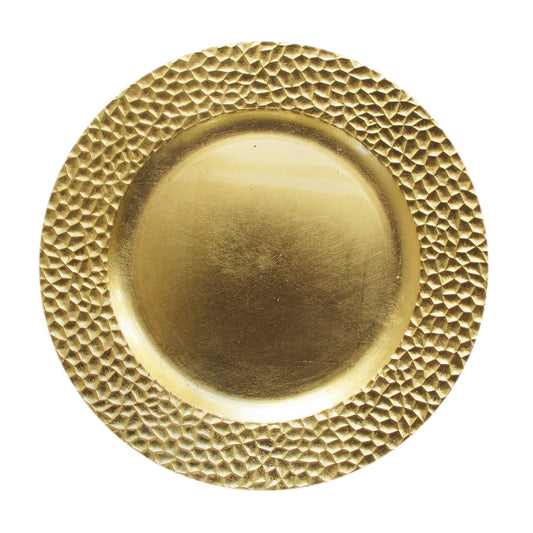 Gold Hammered Charger Plate Set, 12 Pieces
