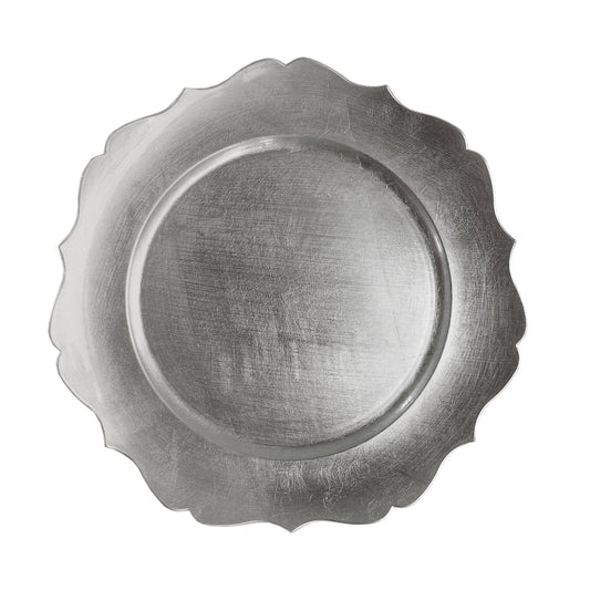 Silver Scallop Charger Plate Set, 12 Pieces