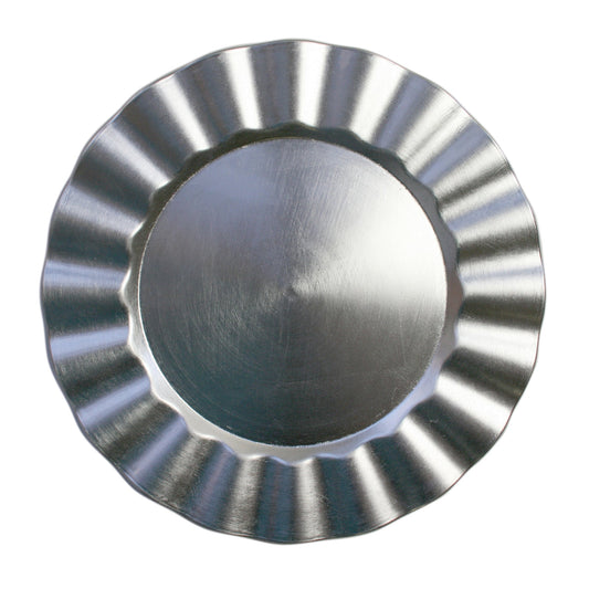 Silver Ruffled Charger Plate Set, 12 Pieces