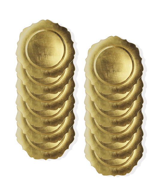 Gold Scallop Charger Plate Set, 12 Pieces