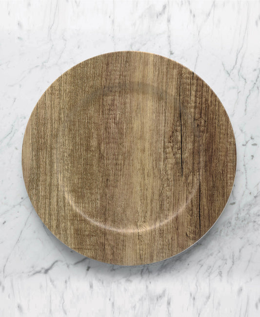 POPLAR ASH CHARGER PLATE 13"D  12 PC SET