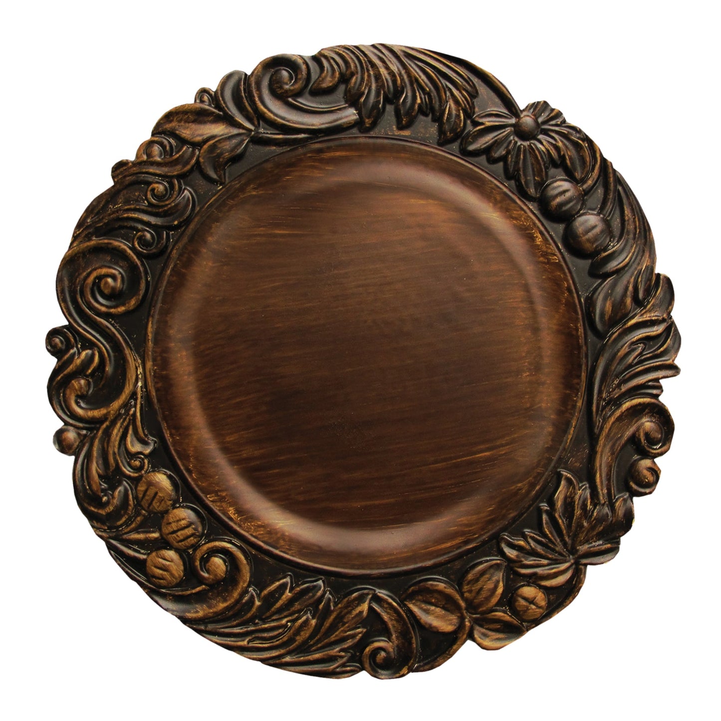 ARISTOCRAT BROWN CHARGER PLATE 14"D  12 PC SET