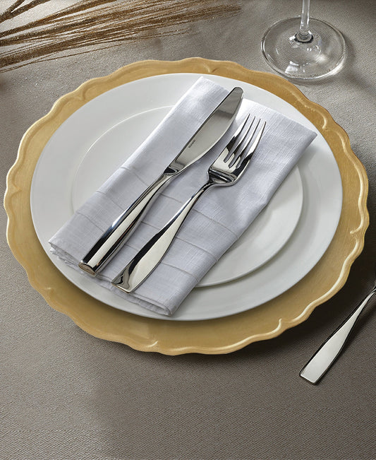 GOLD REGENCY 13"D CHARGER  PLATE 12 PC SET